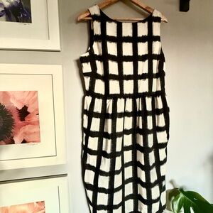 Liz Claiborne Black and White Checkered Midi Dress